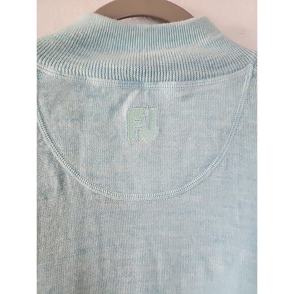 FootJoy Sweater Mens Blue Quarter Zip Pullover Golf Classic Knit FJ Wool XL - Picture 6 of 6